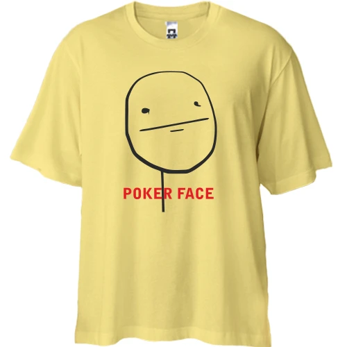 Футболка двунитка Oversize, Желтый, Poker Face