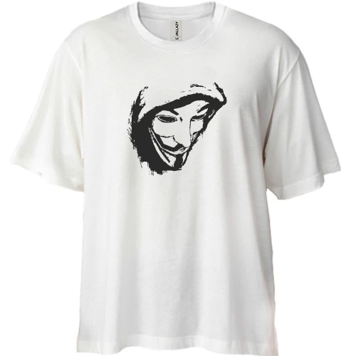Футболка двунитка Oversize Anonymous (Анонимус)