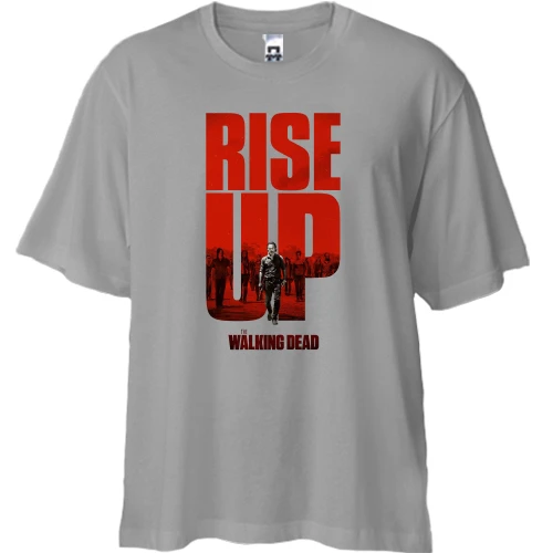 Футболка двунитка Oversize, Серый, The Walking Dead - Rise Up