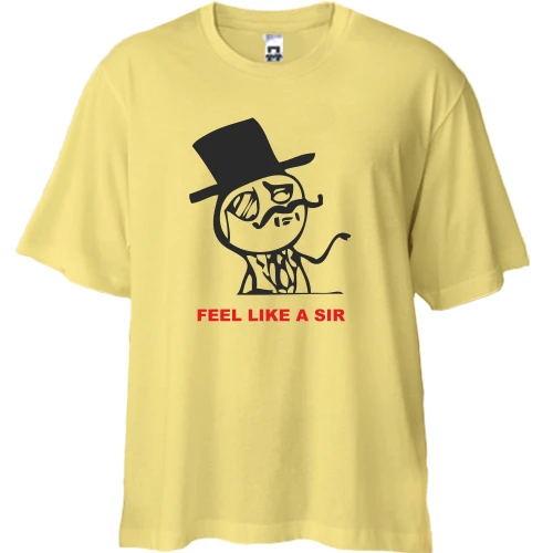Футболка двонитка Oversize, Жовтий, Feel Like a Sir 2