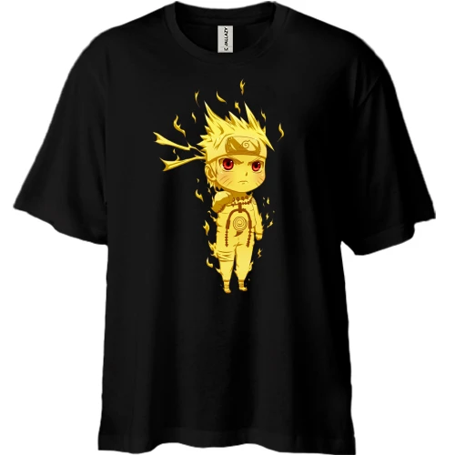 Футболка двунитка Oversize, Черный, Naruto Kyuubi Mode Chibi