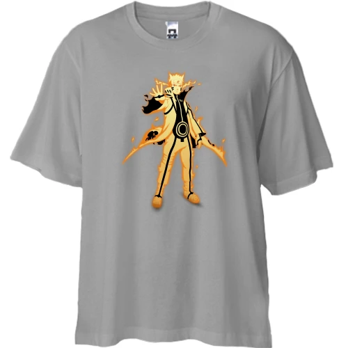Футболка двунитка Oversize, Черный, Naruto Kurama
