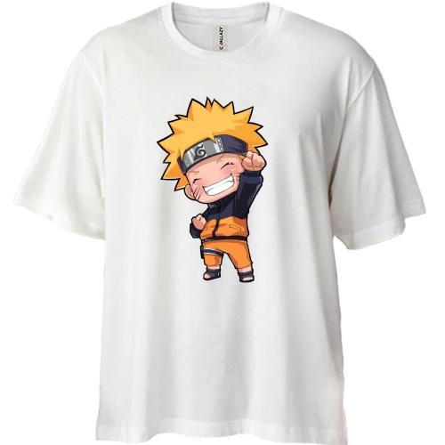 Футболка двунитка Oversize, Белый, Naruto