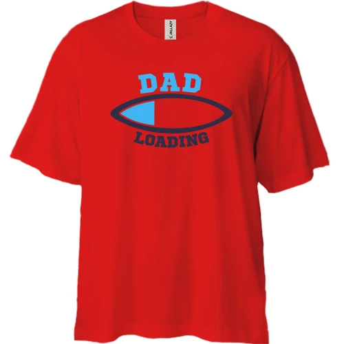 Футболка двунитка Oversize, Красный, Dad loading