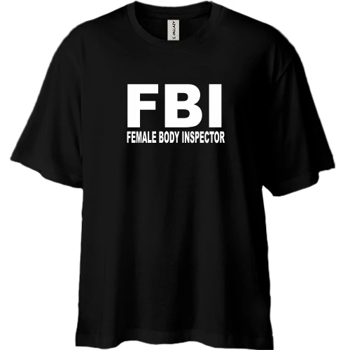 Футболка двунитка Oversize FBI - Female body inspector