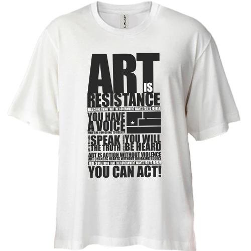 Футболка двунитка Oversize, Синий, Art