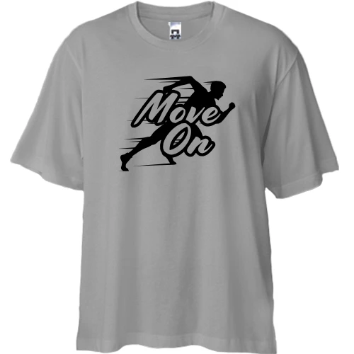 Футболка двунитка Oversize, Серый, Move On