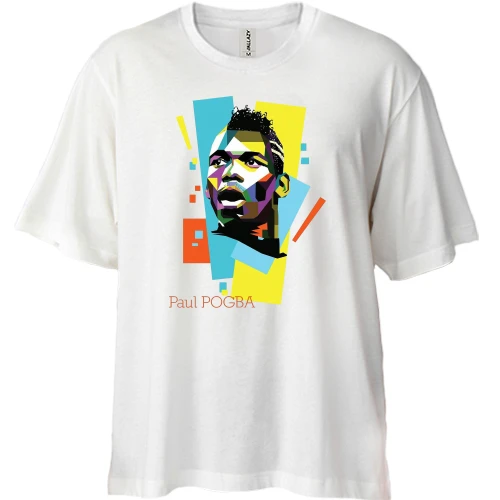Футболка двонитка Oversize, Білий, із Paul Pogba (Поль Погба)