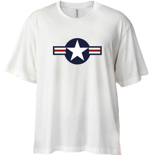 Футболка двонитка Oversize, Білий, United States Air Force (USAF)
