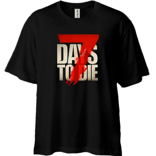 Футболка двунитка Oversize, Черный, 7 Days to Die