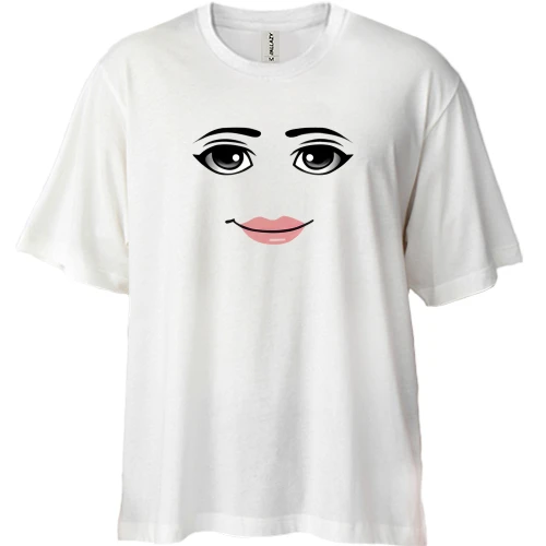 Футболка двунитка Oversize, Белый, Милое лицо