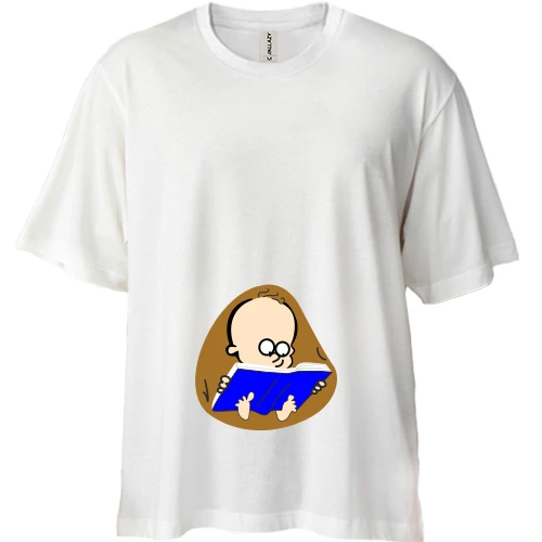 Футболка двунитка Oversize Ребенок с книжкой