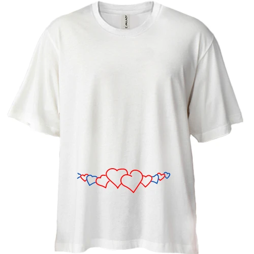 Футболка двонитка Oversize з поясом з сердець
