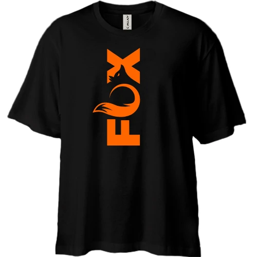 Футболка двунитка Oversize с надписью FOX (Лиса)