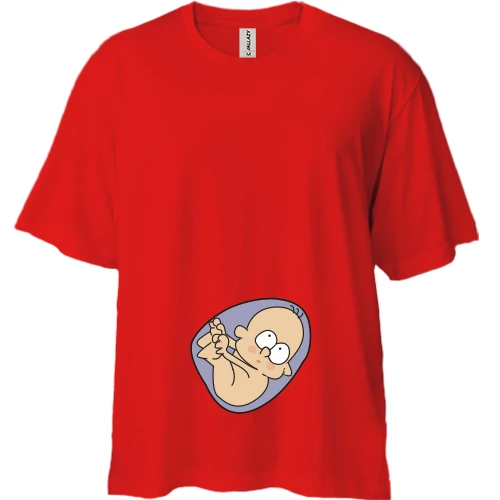 Футболка двонитка Oversize, Червоний, тіснота