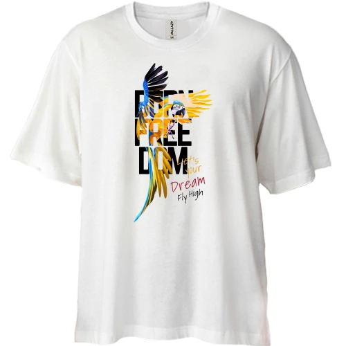 Футболка двунитка Oversize, Белый, Born Freedom