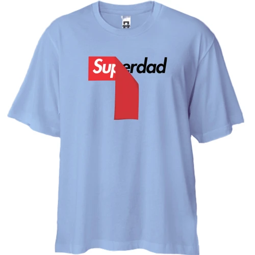 Футболка двонитка Oversize, Синій, Superdad