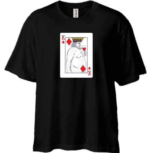 Футболка двунитка Oversize Голий король (игральная карта)