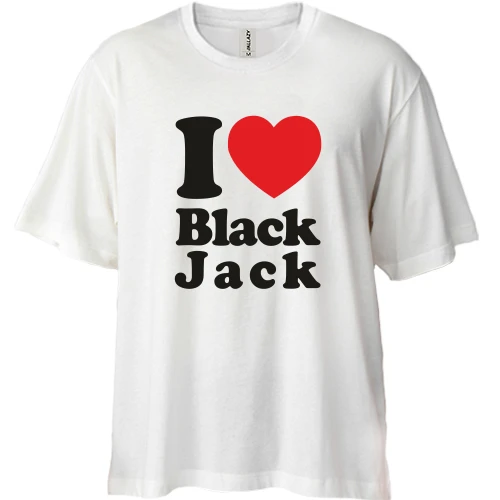 Футболка двунитка Oversize, Белый, I love Black Jack