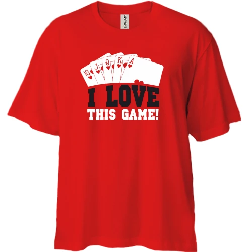 Футболка двунитка Oversize, Красный, I love tnis game