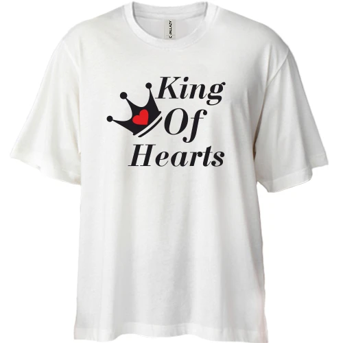 Футболка двунитка Oversize, Белый, Queen of Hearts