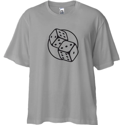 Футболка двунитка Oversize, Белый, Игральные Кости