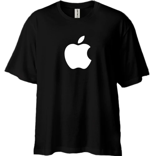 Футболка двунитка Oversize с лого Apple