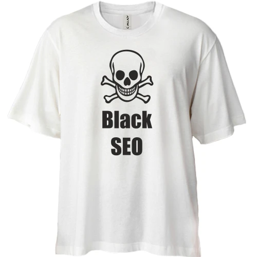 Футболка двонитка Oversize, Білий, Black SEO 2
