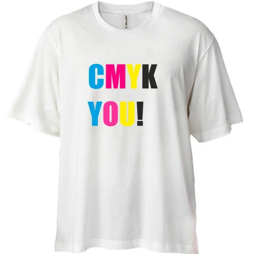 Футболка двунитка Oversize, Белый, CMYK YOU!