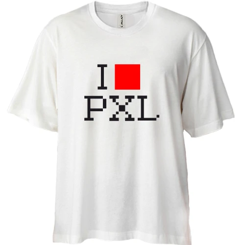 Футболка двунитка Oversize, Белый, I pixel
