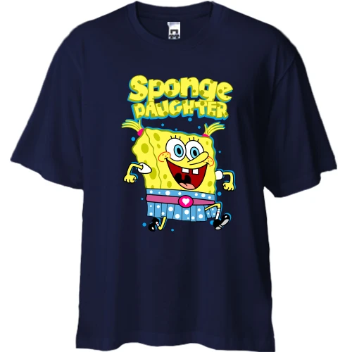 Футболка двунитка Oversize, Синий, Spounge dauchter