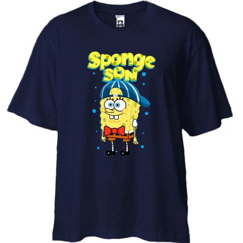Футболка двунитка Oversize, Синий, Spounge son