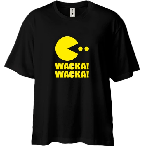 Футболка двунитка Oversize, Черный, Pac-man