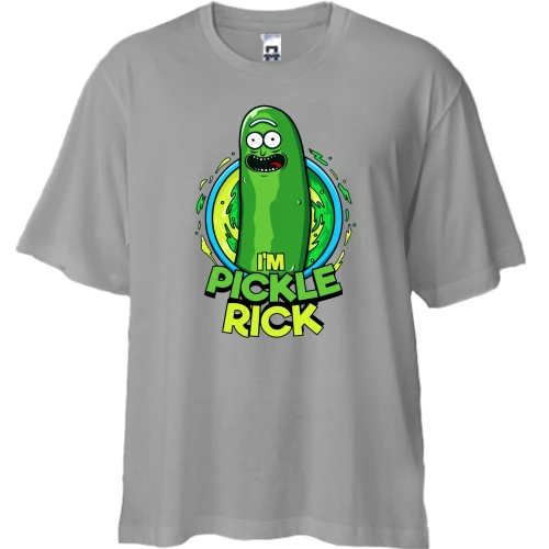 Футболка двунитка Oversize, Серый, pickle Rick