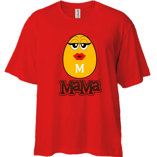 Футболка двонитка Oversize, Червоний, M&M’s (Мама)