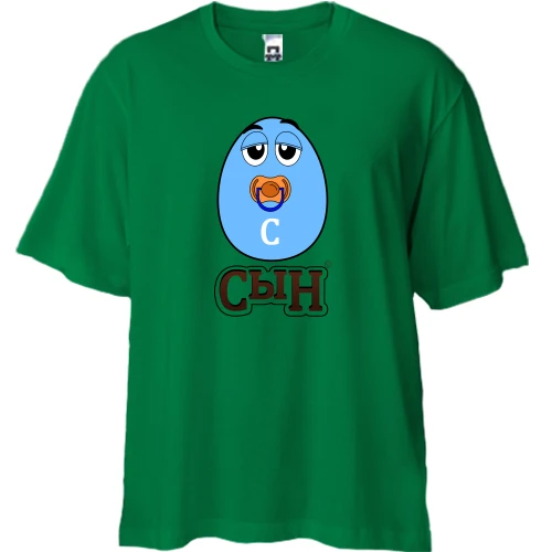 Футболка двонитка Oversize M&M’s (Син)