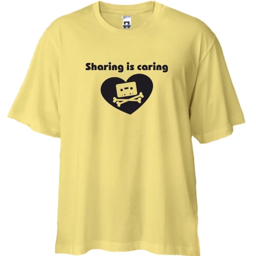 Футболка двонитка Oversize, Жовтий, Sharing