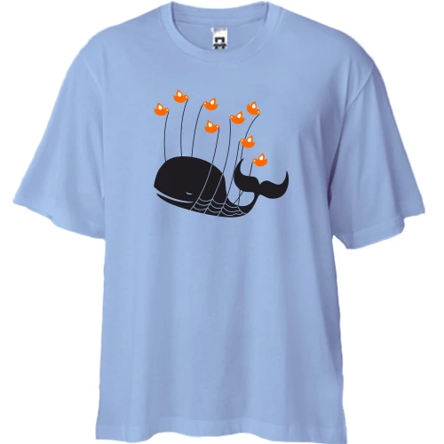 Футболка двунитка Oversize, Синий, twitter Overload