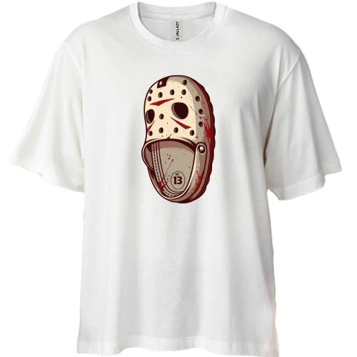 Футболка двунитка Oversize, Белый, Crocs Джейсон Вурхиз