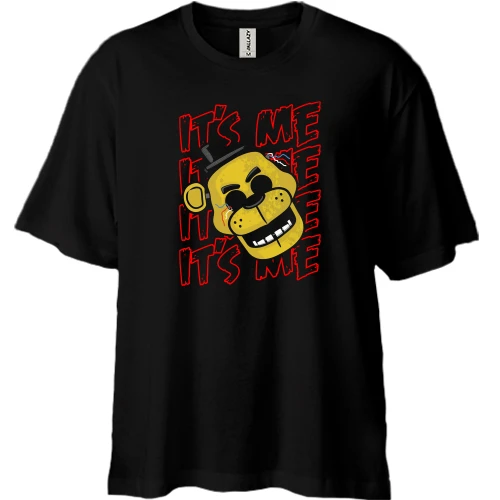 Футболка двунитка Oversize, Черный, FNAF Kiss Me