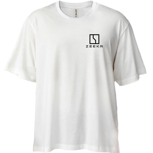 Футболка двонитка Oversize, Білий, Zeekr