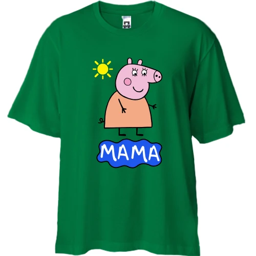 Футболка двонитка Oversize Мама Свинка (свинка Пеппа)