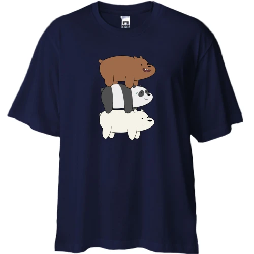 Футболка двонитка Oversize We bare bears (3 ведмедя)