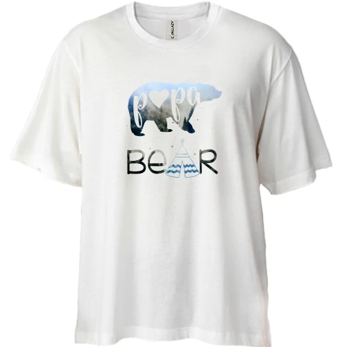 Футболка двонитка Oversize з ведмедем (papa bear)