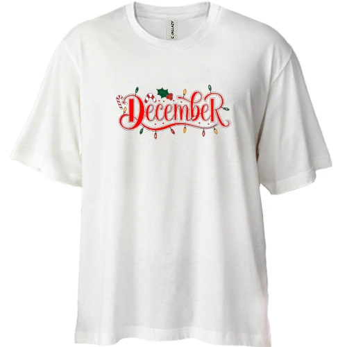 Футболка двунитка Oversize, Белый, Desember - New Year Style
