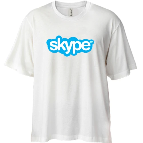 Футболка двунитка Oversize, Белый, Skype