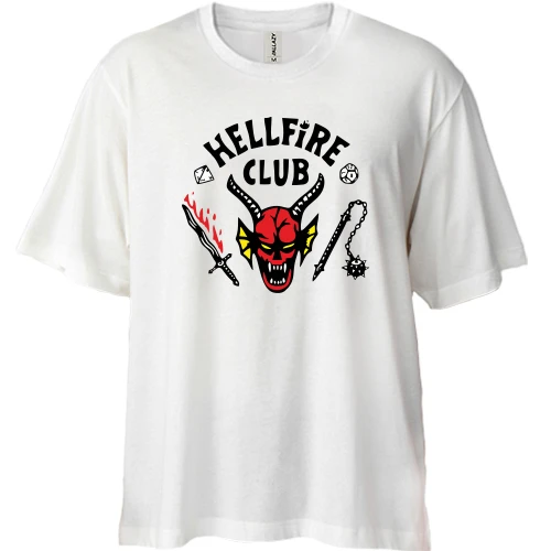 Футболка двунитка Oversize Stranger Things HellFire Club