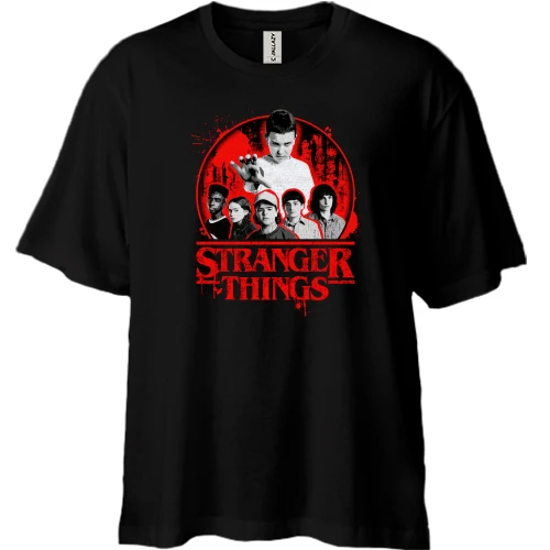 Футболка двунитка Oversize Stranger things Poster ATR