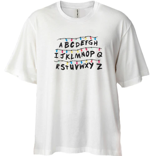 Футболка двунитка Oversize Stranger things alphabet