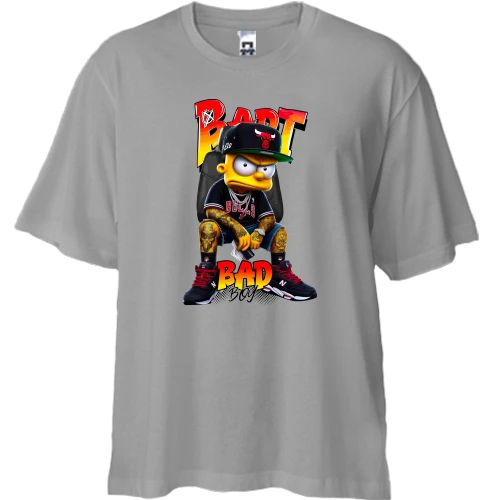 Футболка двонитка Oversize, Сірий, Bad Boy Bart